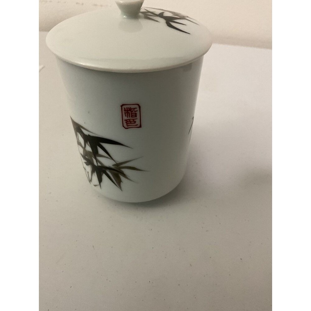 Vintage Chinese Porcelain Tea Cup with Lid